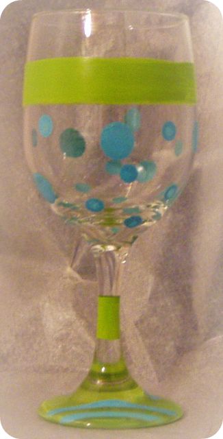 Tropical Sizzle- Blue- Wine Glass